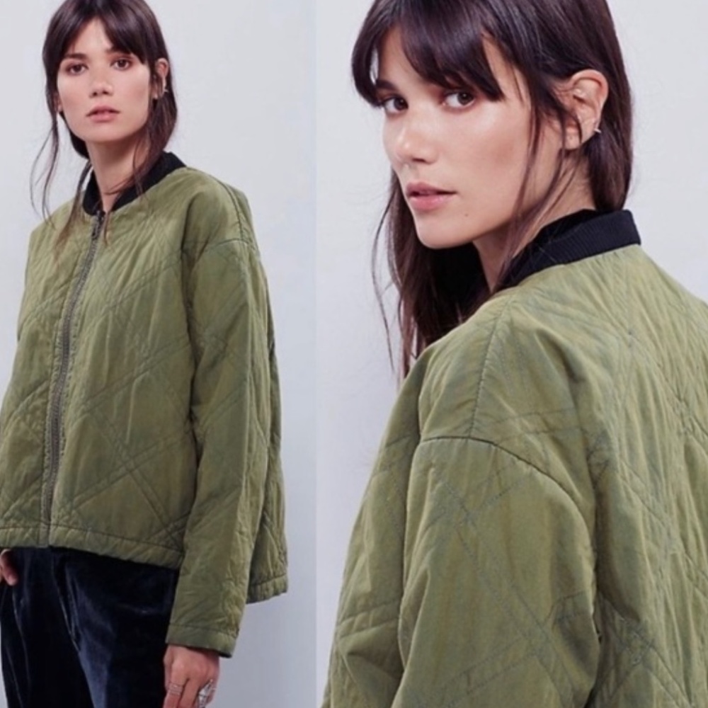 Free People Linear Quilted Bomber Jacket Size XS
